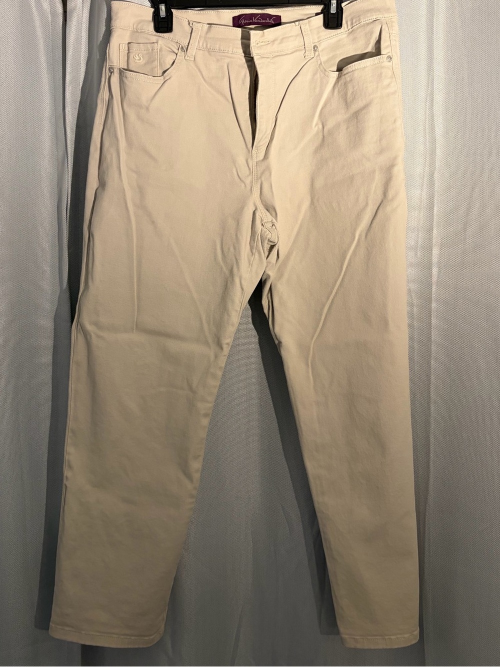 Gloria Vanderbilt Amanda Cream Straight Leg Pants Size 16S